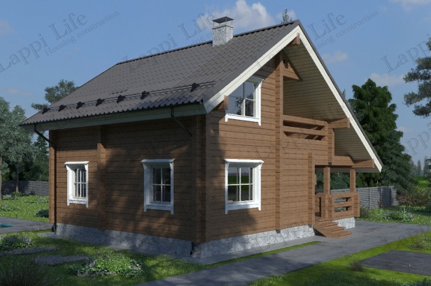 Фото проекта дома из финского клееного бруса Кедр