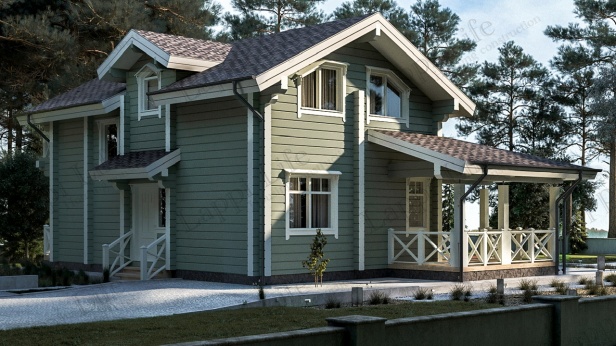 Фото проекта дома из финского клееного бруса Финский Дом