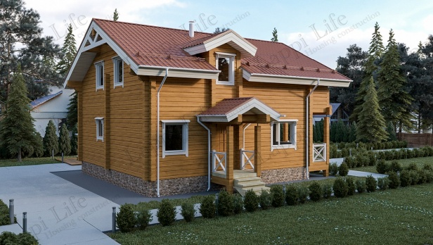 Фото проекта дома из финского клееного бруса Алтай