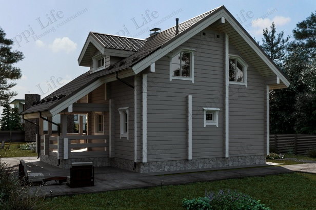 Фото проекта дома из финского клееного бруса Кедр